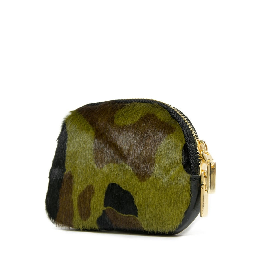 Porta monete in pelle effetto cavallino Camouflage