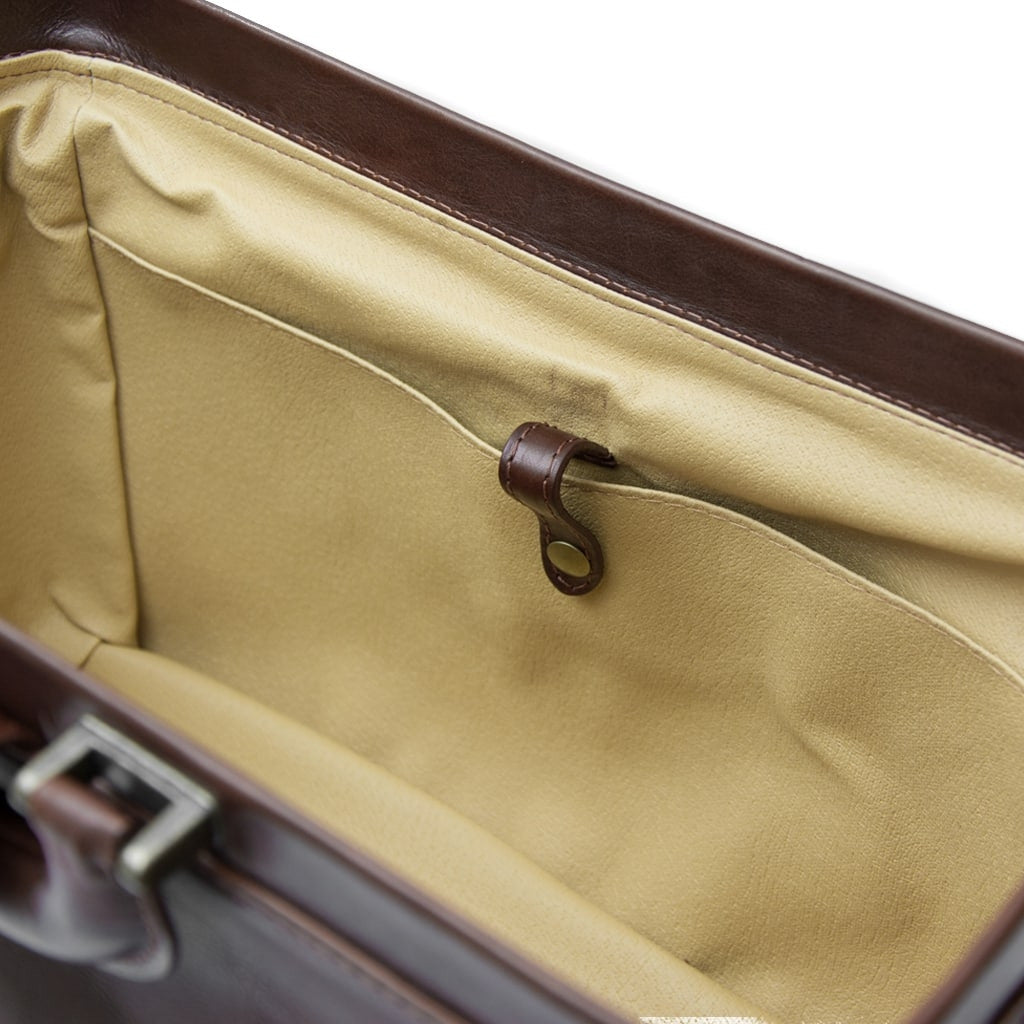 Borsa Da Medico In Pelle Con Doppio Fondo