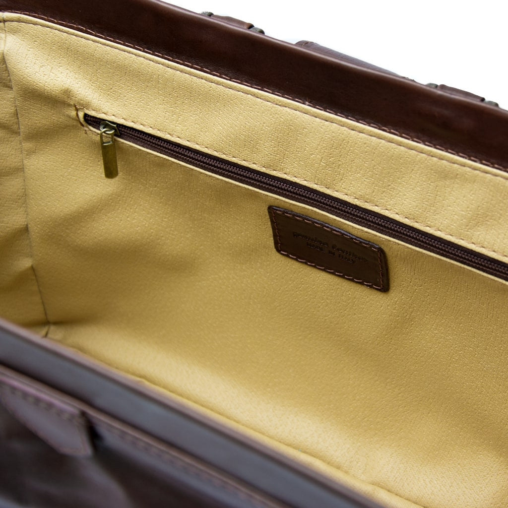 Borsa Da Medico In Pelle Con Doppio Fondo