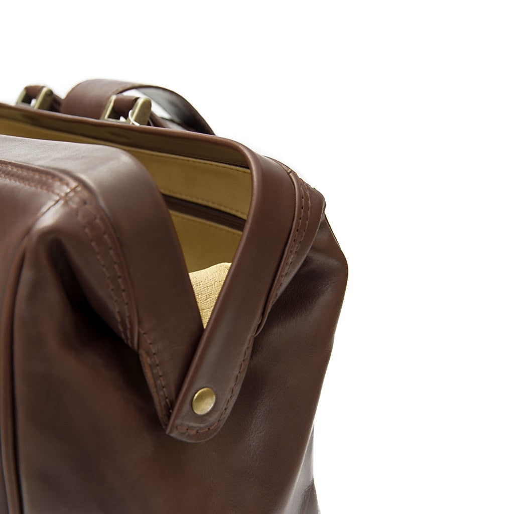 Borsa Da Medico In Pelle Con Doppio Fondo