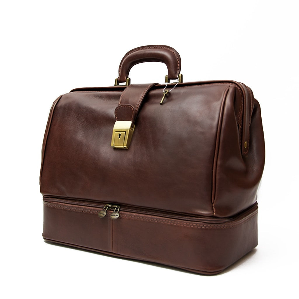 Borsa Da Medico In Pelle Con Doppio Fondo