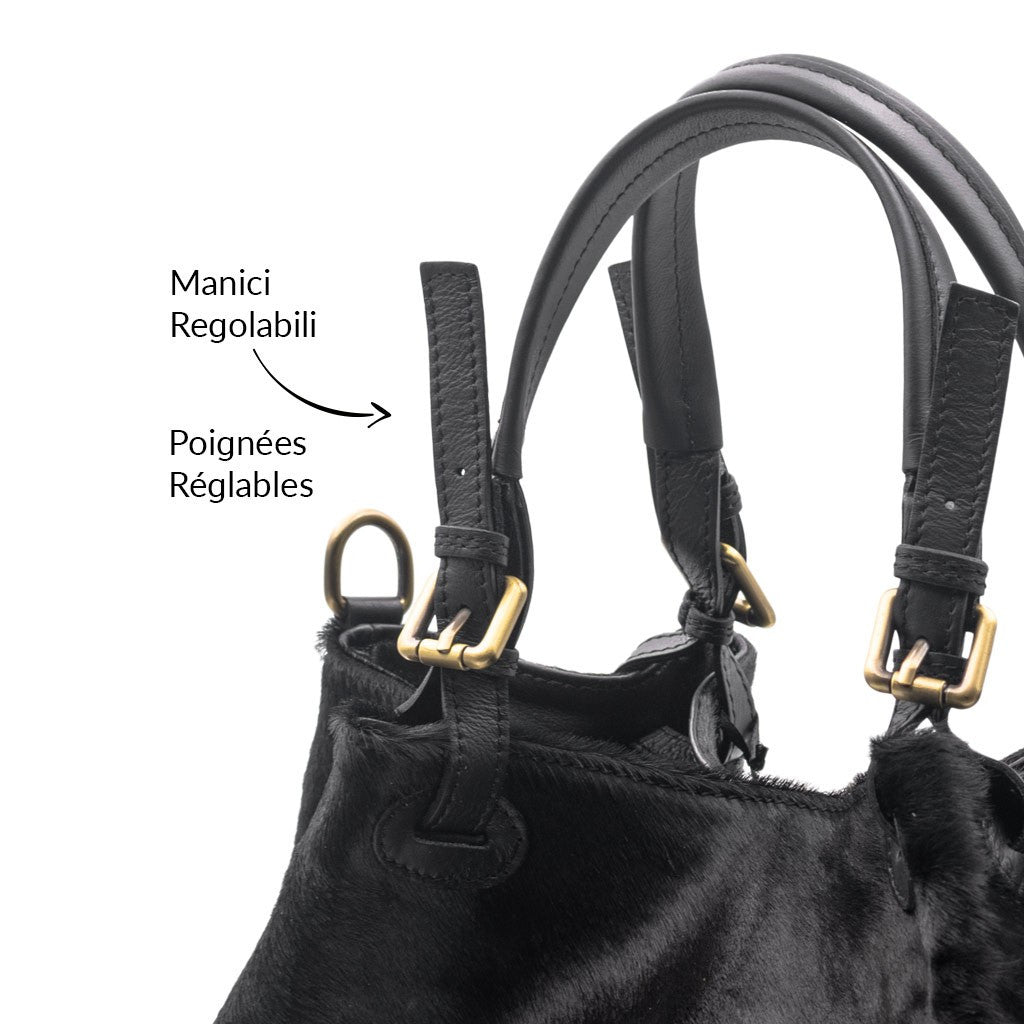 GRAZIA M Cavallino Borsa a Spalla con Tracolla - Nero
