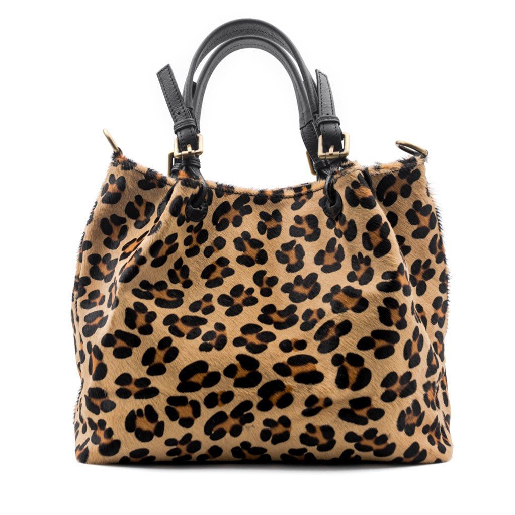 GRAZIA M Borsa a Spalla in Cavallino Leopardata