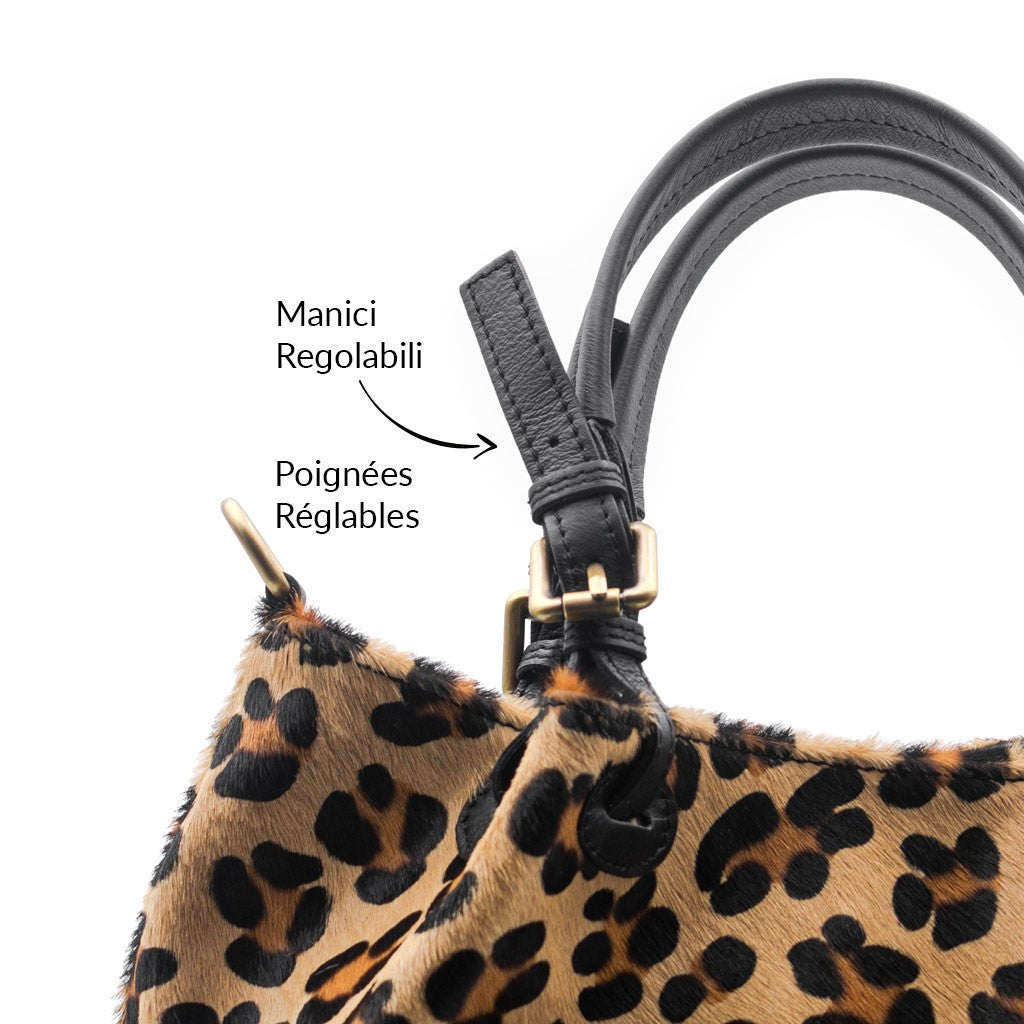 GRAZIA M Borsa a Spalla in Cavallino Leopardata