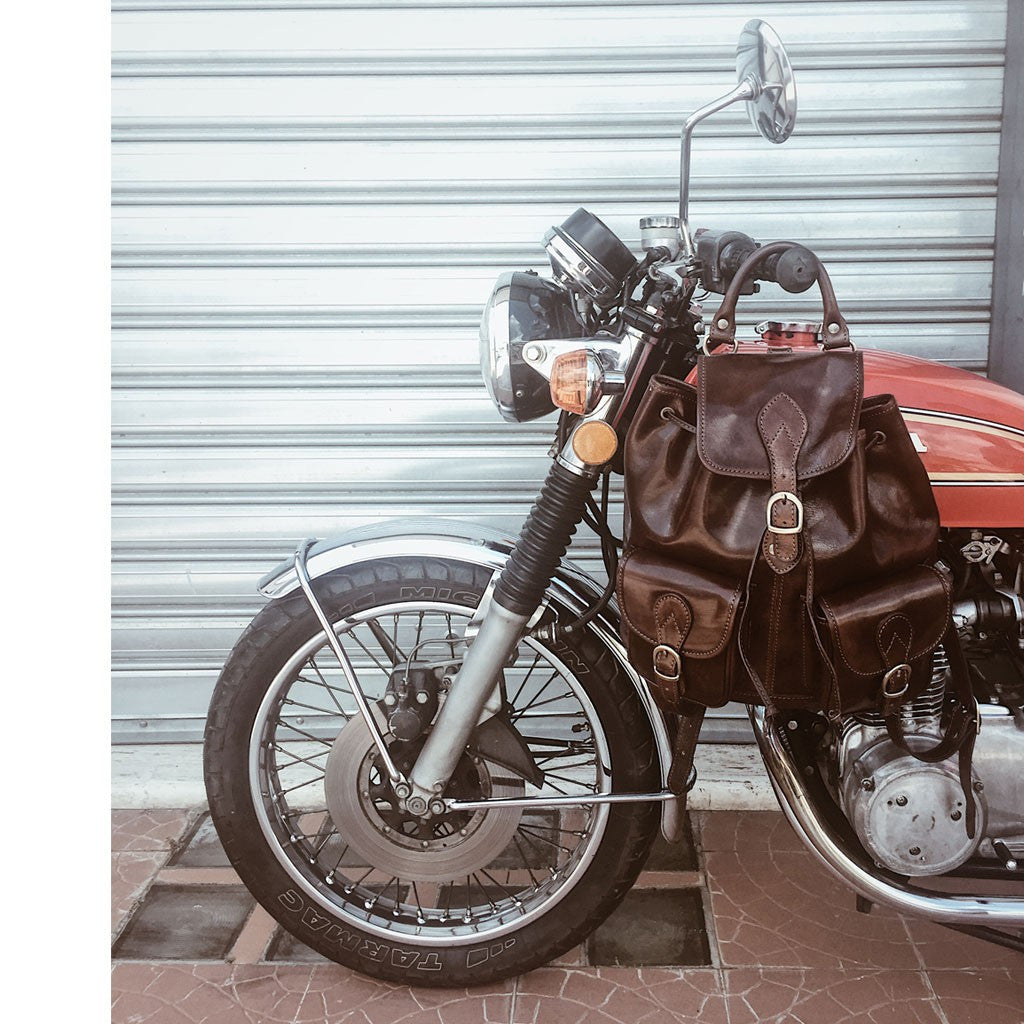 DANIELE 777 Zaino in pelle tamponata Vintage