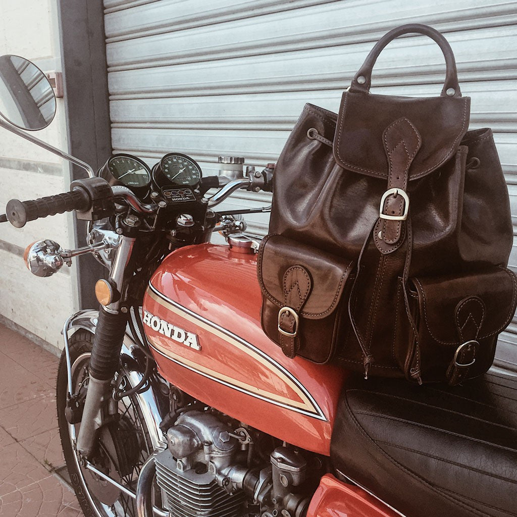 DANIELE 777 Zaino in pelle tamponata Vintage
