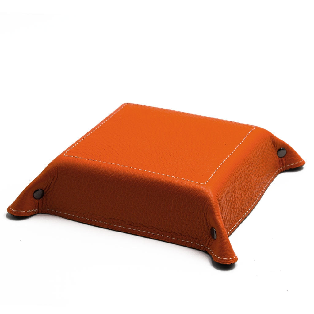 Svuotatasche in pelle Bicolore Arancione / Testa di Moro