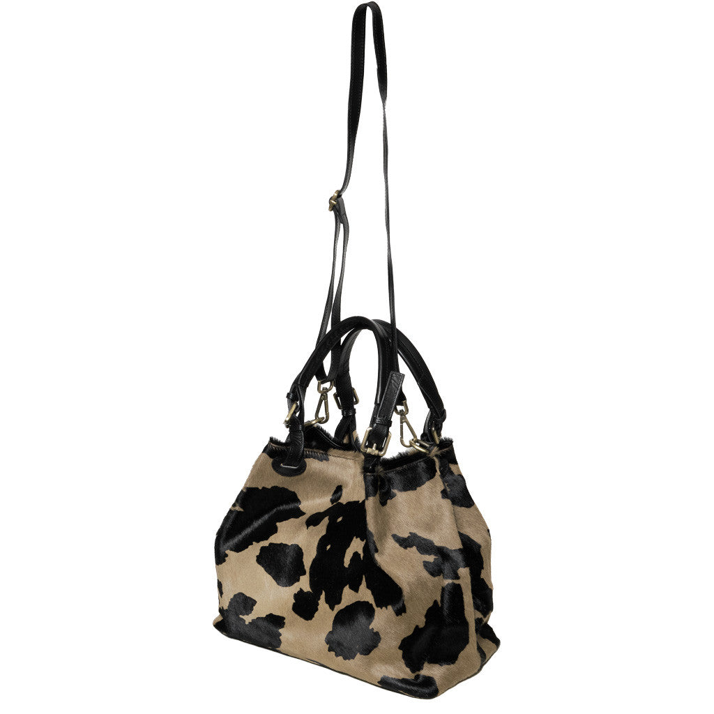 GRAZIA M Cavallino Borsa a Spalla con Tracolla Mucca Taupe