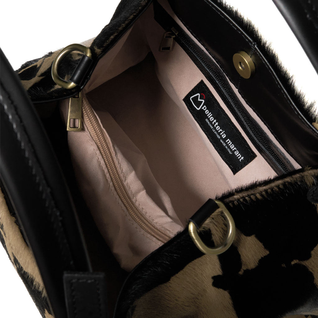 GRAZIA M Cavallino Borsa a Spalla con Tracolla Mucca Taupe
