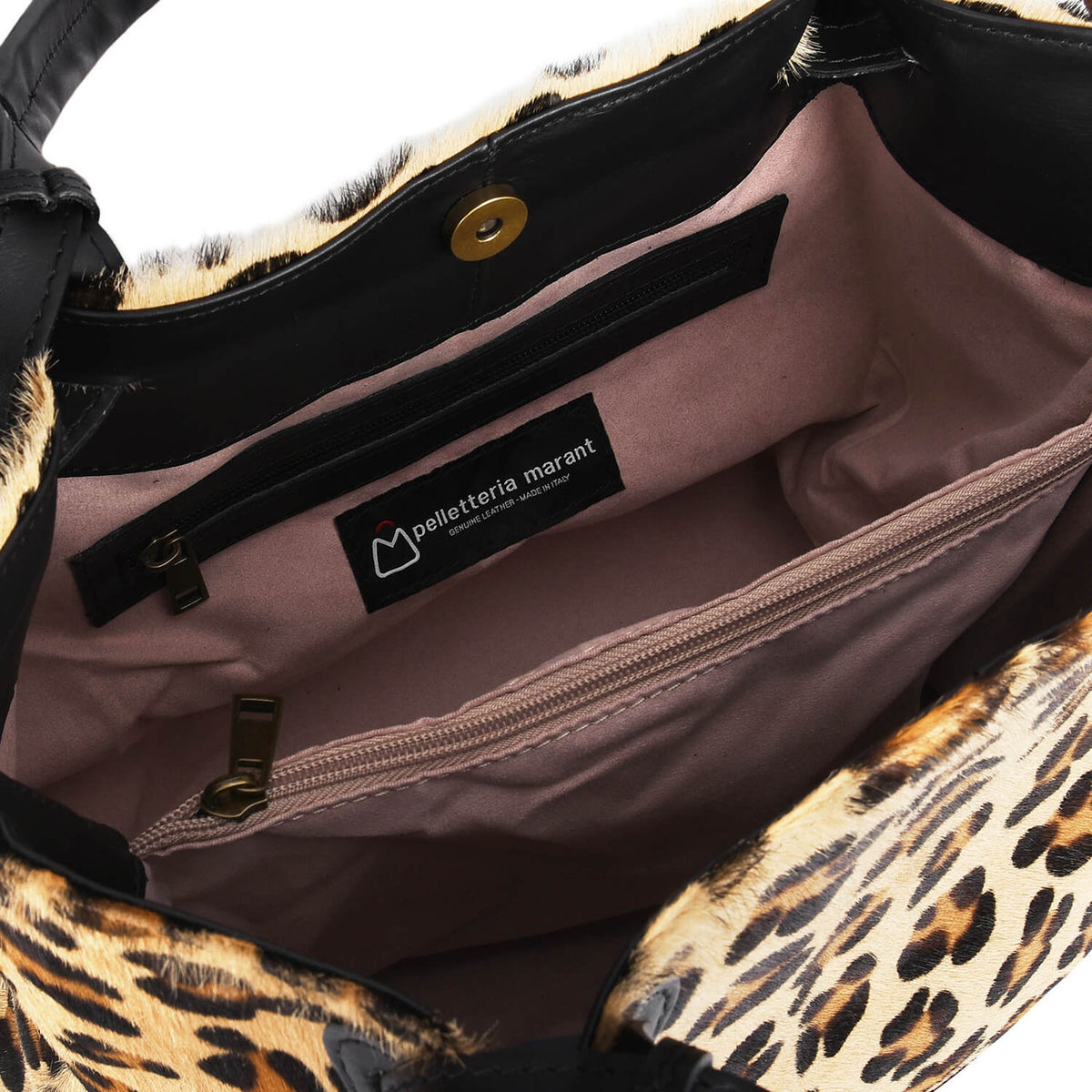 GRAZIA M Borsa a Spalla in Cavallino Leopardata