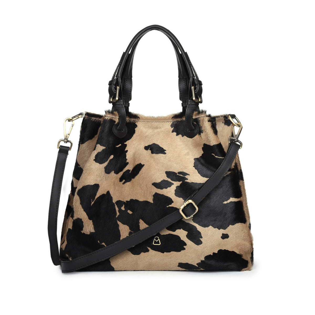 GRAZIA M Cavallino Borsa a Spalla con Tracolla Mucca Taupe