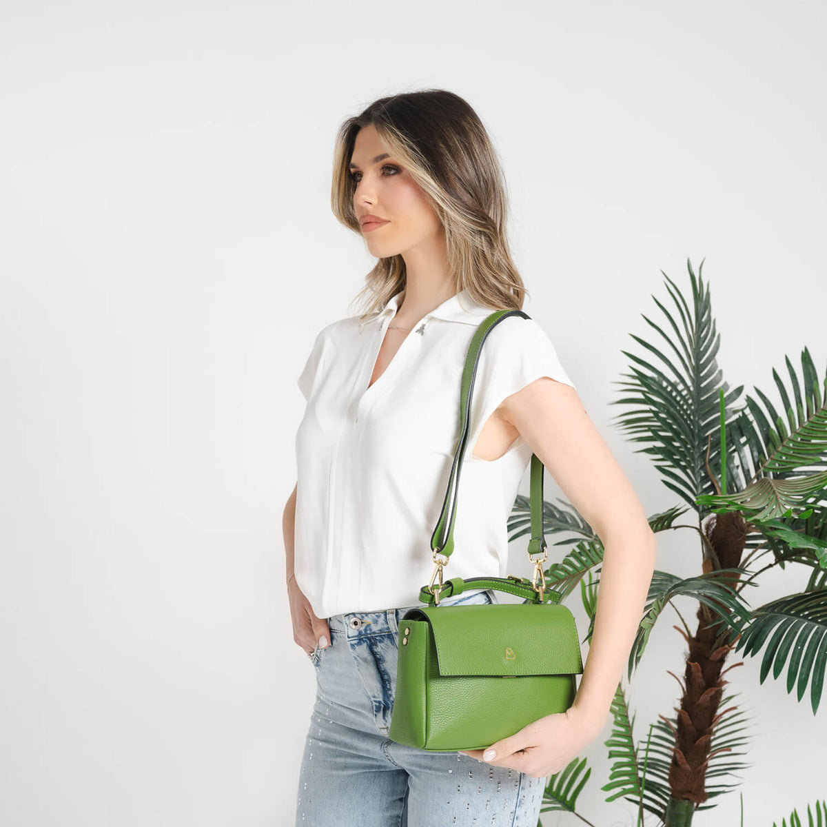 EVELINE SMALL Borsa a mano in pelle con Tracolla