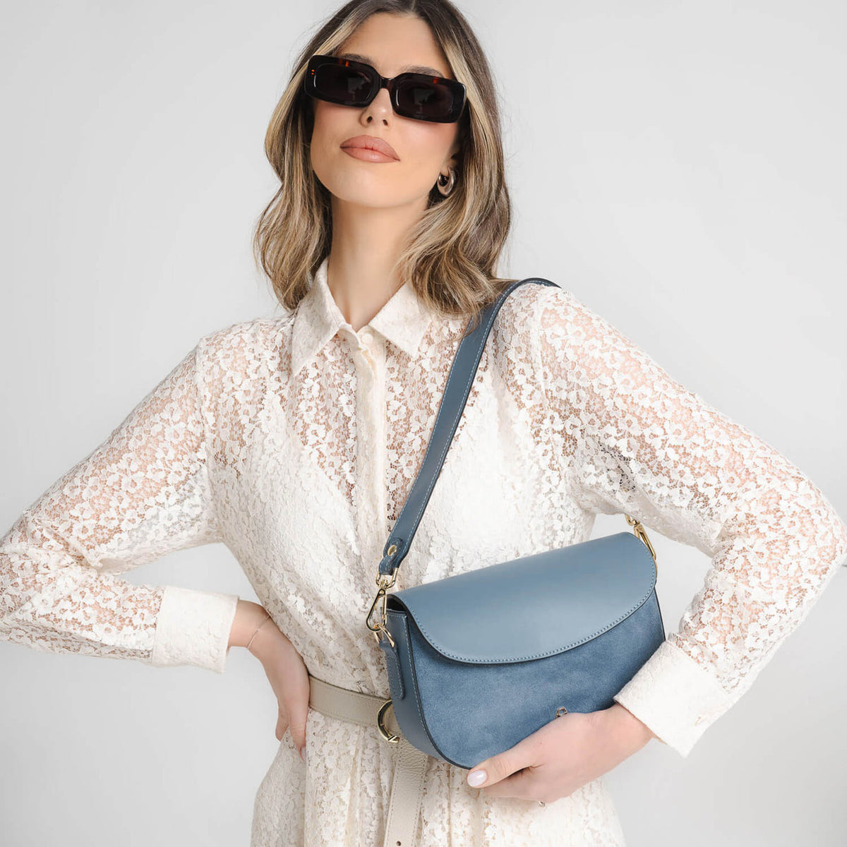 GRACE Borsa Hobo a spalla in pelle con Tracolla regolabile