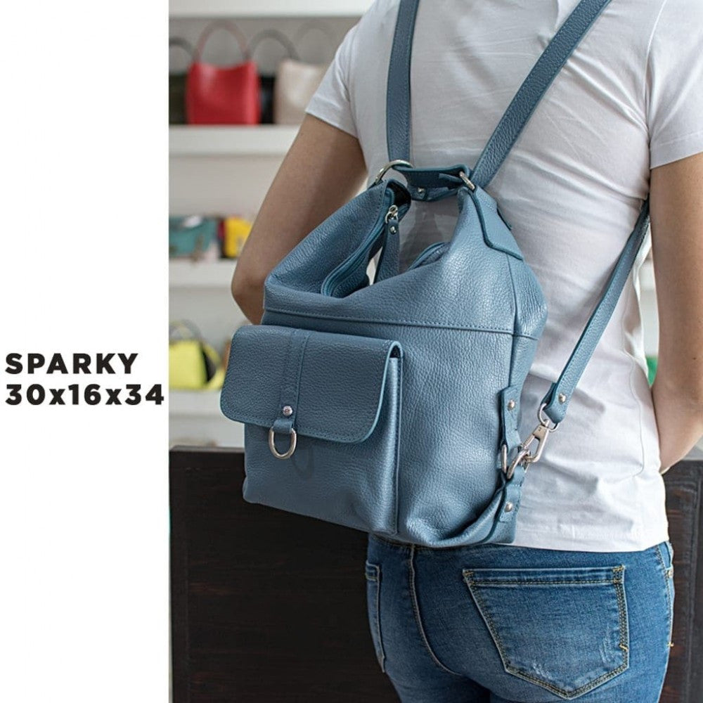 SPARKY Borsa in pelle convertibile in Zaino