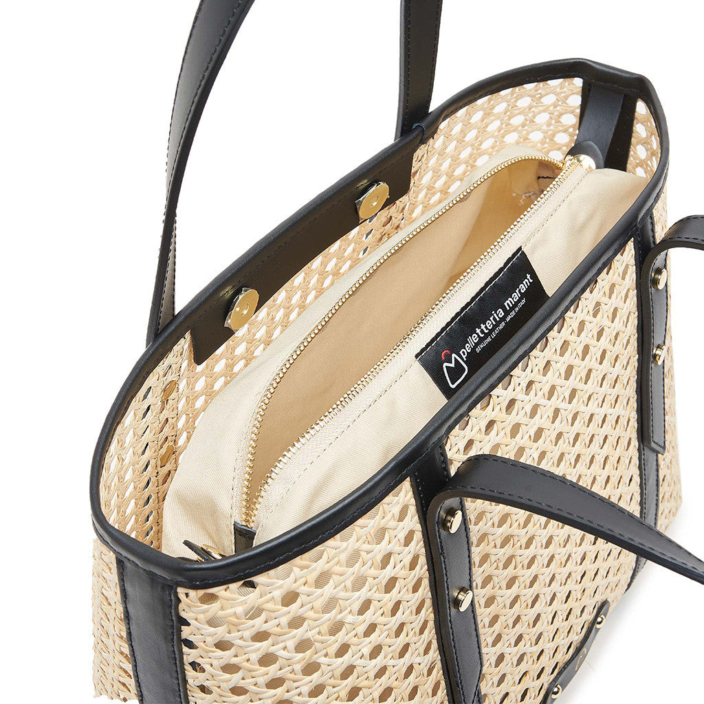 SIMONA Borsa a spalla in Pelle e Paglia con Pochette interna