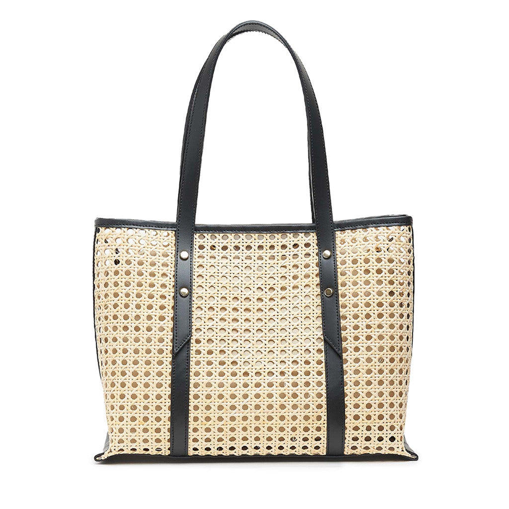 SIMONA Borsa a spalla in Pelle e Paglia con Pochette interna