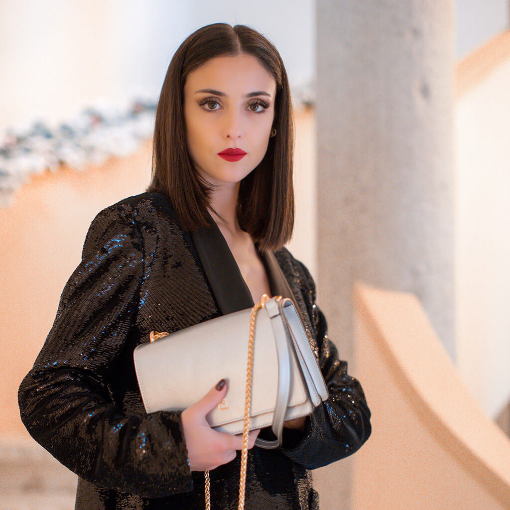CAROL Elegante Borsetta in pelle a tracolla scorrevole