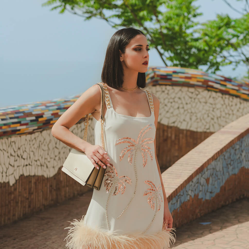 CAROL Elegante Borsetta in pelle a tracolla scorrevole