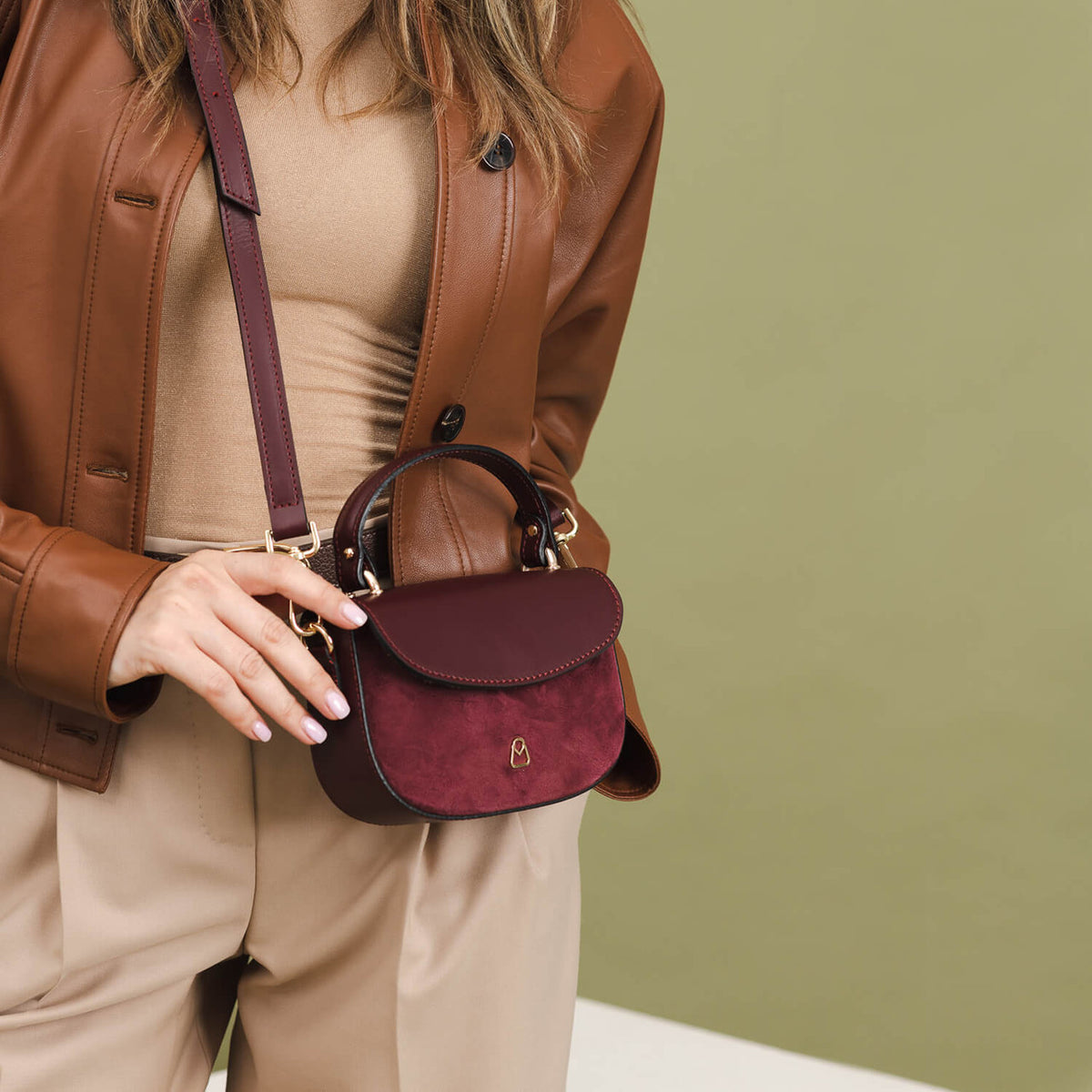 MINI GRACE Borsetta Hobo a spalla in pelle con Tracolla regolabile