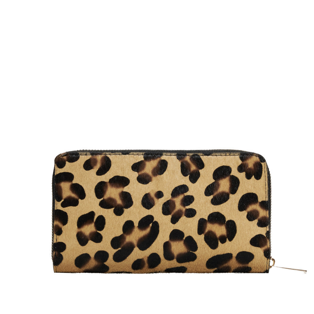 Portafoglio Donna zip around effetto Cavallino multicomparto Leopardo