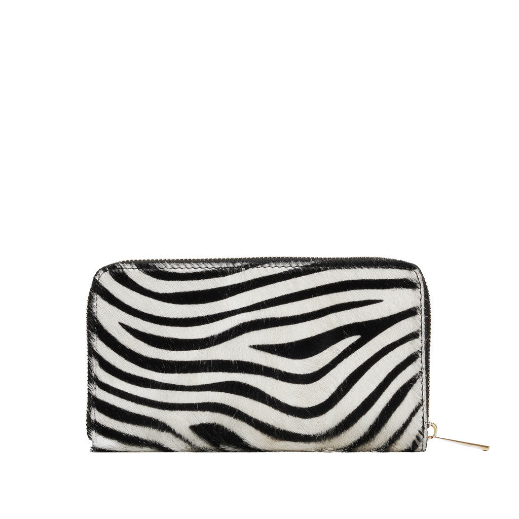 Portafoglio Donna zip around effetto Cavallino multicomparto Zebra