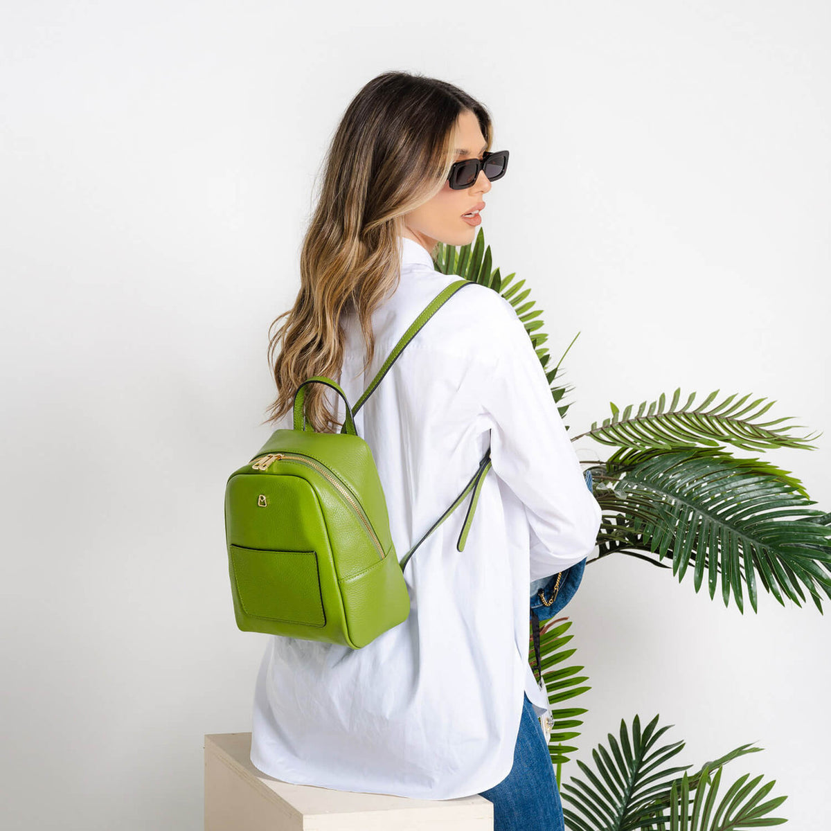 ELETTRA SMALL Zainetto donna in pelle doppia zip con spallacci regolabili