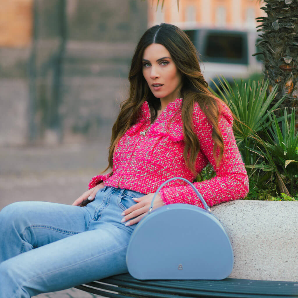 AGNESE Elegante Bauletto in pelle e tracolla regolabile
