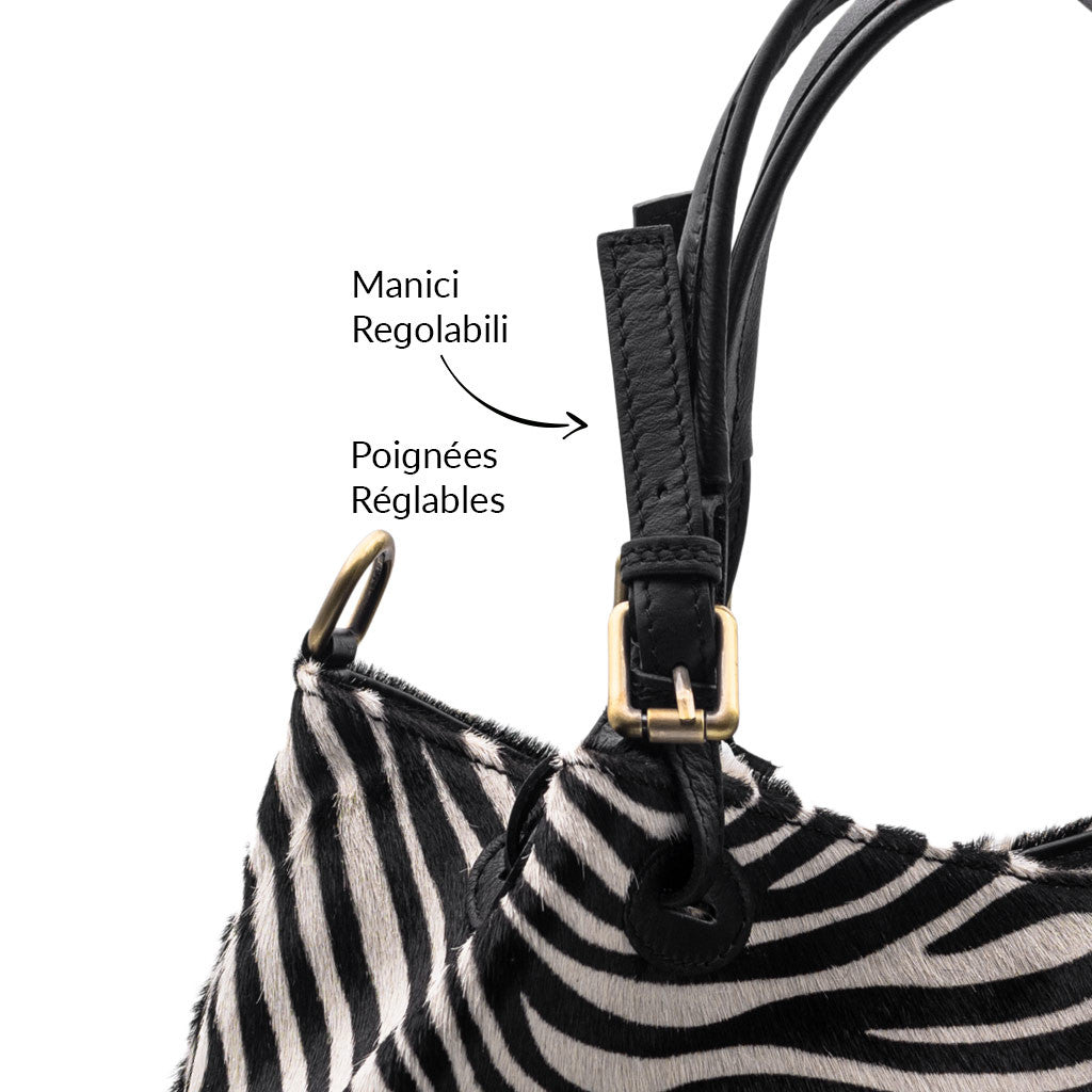 GRAZIA M Cavallino Borsa a Spalla Animalier Zebra