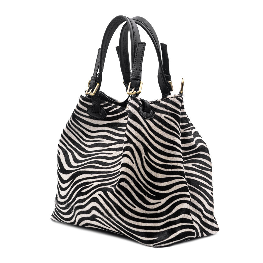 GRAZIA M Cavallino Borsa a Spalla Animalier Zebra