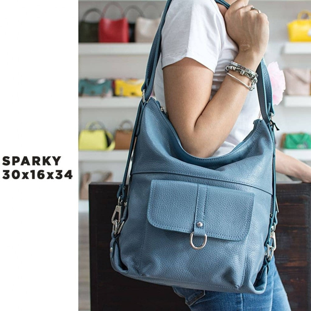 SPARKY Borsa in pelle convertibile in Zaino