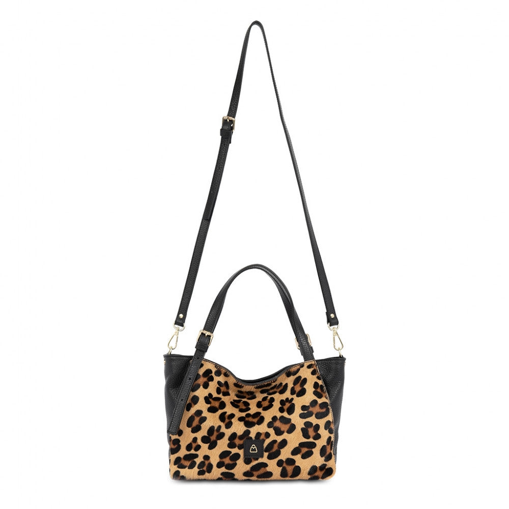 LUDMILLA SMALL ANIMALIER Borsetta a spalla in pelle con tracolla